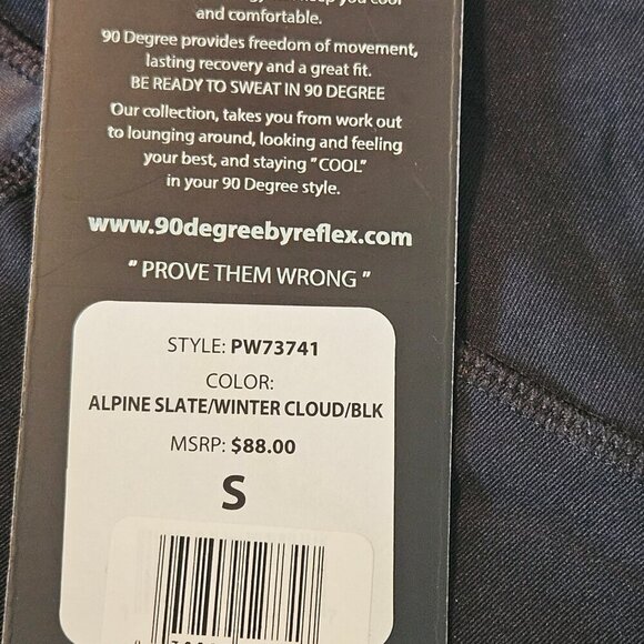90 Degree By Reflex Black Yoga Stretch Legging Workout Athletic Pants S NWT - Picture 6 of 12